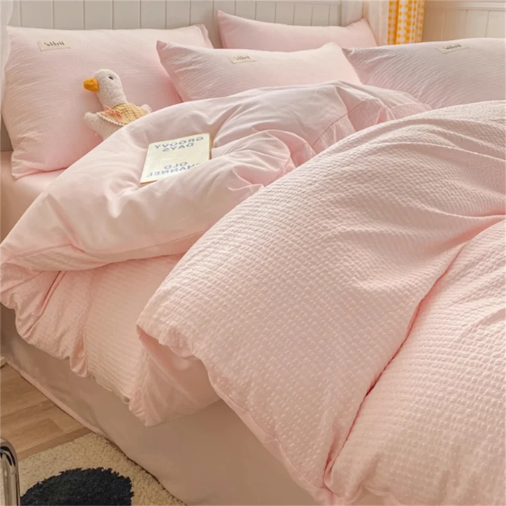 Huafu Ge Washed Cotton Four Piece Set, Non All Cotton Bedding, Pure Cotton Bedding, Bed Sheets, Duvet Covers, Bedding Products.