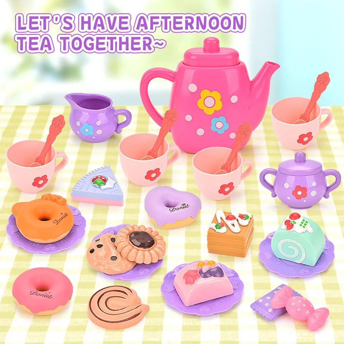 Kids Tea/Pastry Set Toy Simulation Pretend Play Food Playset for Children Montessori Toddler Children Gift Kitchen Girl.
