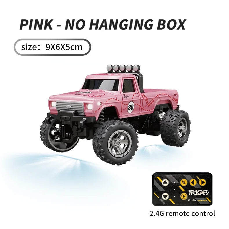 RC 1/64 Speed Mini Off-Road Climbing Car Alloy Cool Appearance Light Shock Absorption With LED Light Toy For Children's Gift
