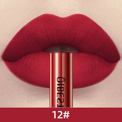 QIBEST Matte Liquid Lipstick Waterproof Long Lasting Lip Gloss Velvet Mate Nude Red Tint Tube Lipsticks Lipgloss Makeup Cosmetic