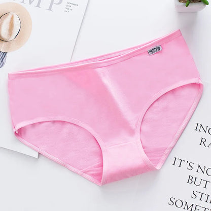 7Pcs Panties for Women Cotton Underwear Plus Size Sexy Briefs Girls Breathable Soft Lingerie Female Cute Solid Color Underpants.