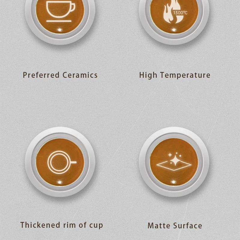 MUVNA Coffee and tea tools Cups 280ml/for Latte,Hot Tea,Cappuccino,Mocha,Cocoa,White/Cup and Saucer Set/Ceramic Latte Coffee Cup.