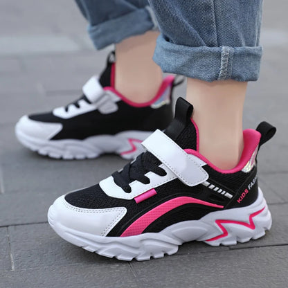 Trendy Lightweight Children Girls' School Shoes Anti-Slip Breathable Outdoor Casual Walking Sneaker Size 28-39.
