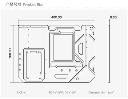 Granzon B-CE-X Open Frame Chassis Distro Plate Water Cooling Computer Case Vertical Horizontal, DIY Display.