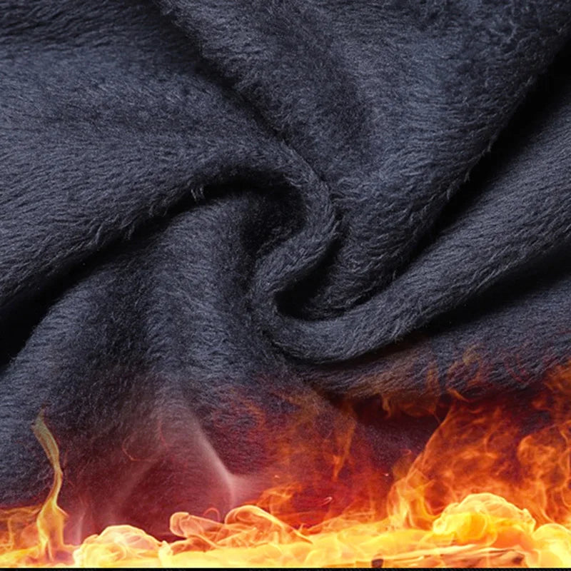 2024 Winter Brand Men Warm Fleece Jeans Fashion Thermal Business Pants Retro Classic Denim Trousers Casual Stretch Slim Jeans.