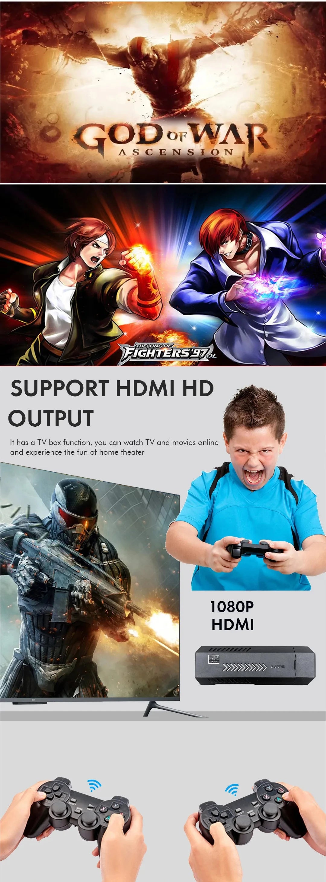 X2 Plus 256G 128G 64G GD10 Pro 4K Game Player 3D HD Retro Video Game Console Wireless Controller TV 50 Emulator For Kids Gifts.