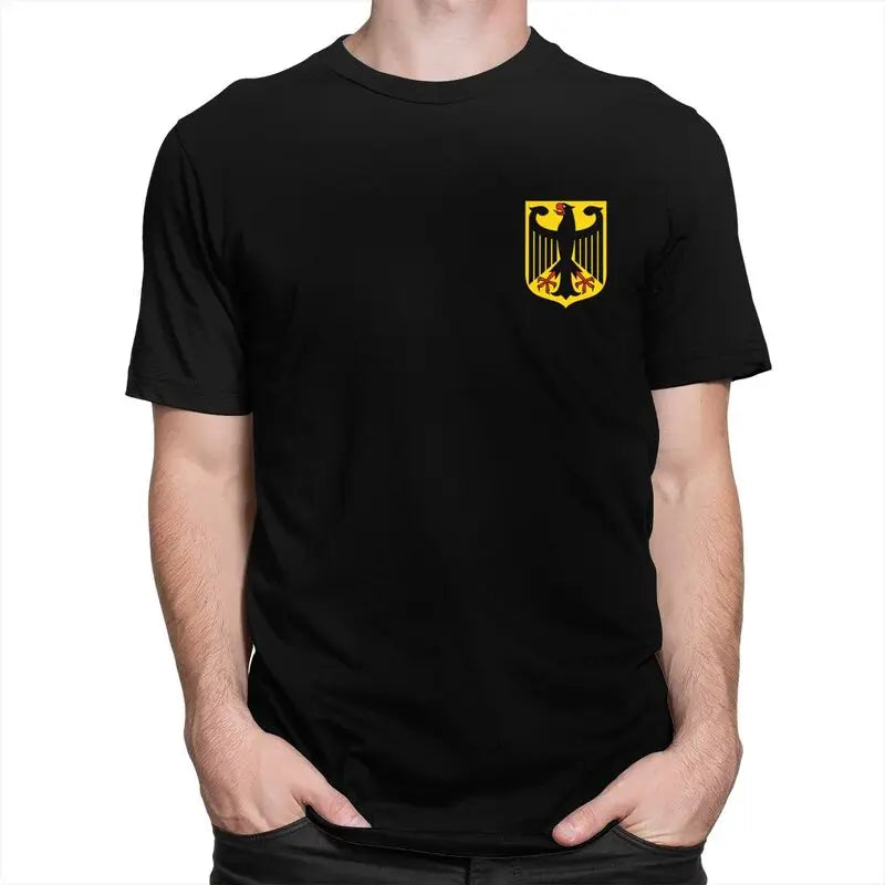 Custom Male Coat Of Arms Of Germany T Shirt Short Sleeve Cotton Tshirt T-shirt Leisure German Flag Eagle Tee Slim Fit Clothing.