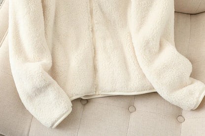 Damen-Fleecemantel, Winter, warm, verdickte Jacke, beidseitig zu tragen, doppelseitige Samt-Korallen-Fleece-Mäntel, Polar-Fleece-Jacken.