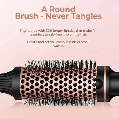 3 In 1 Ionic Hair Curler Straightener Professional Curling Iron Heated Hair Styling Brush Anti-Scald Thermal Brush Curl Wand.