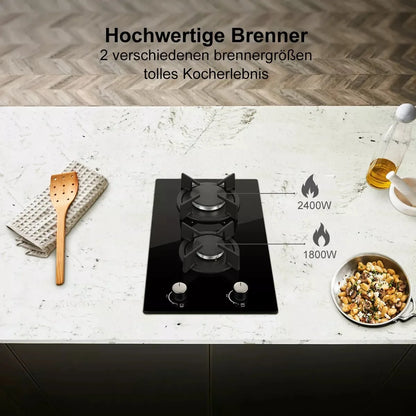 Topstrong 2 Burner Ceramic Glass Built-in Hob Natural Gas Propane Gas Hob YYEUGCT-B02.