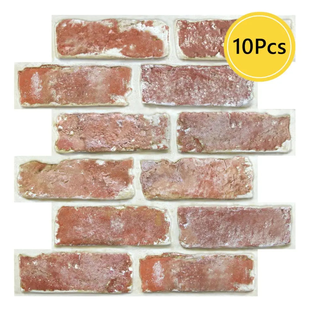 10 Pcs 3D Wall Panels Peel and Stick, 3D Brick Wall Stickers, Adhesive Tile Backsplash Kitchen, Bathroom Decoration