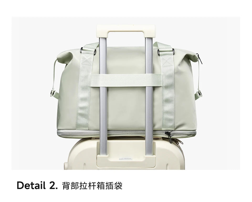 LEE Expandable Large Capacity Luggage Travel Handbag Women Sports Fitness Gym Yoga Bag Waterproof Dry Wet Pocket Duffel Bag