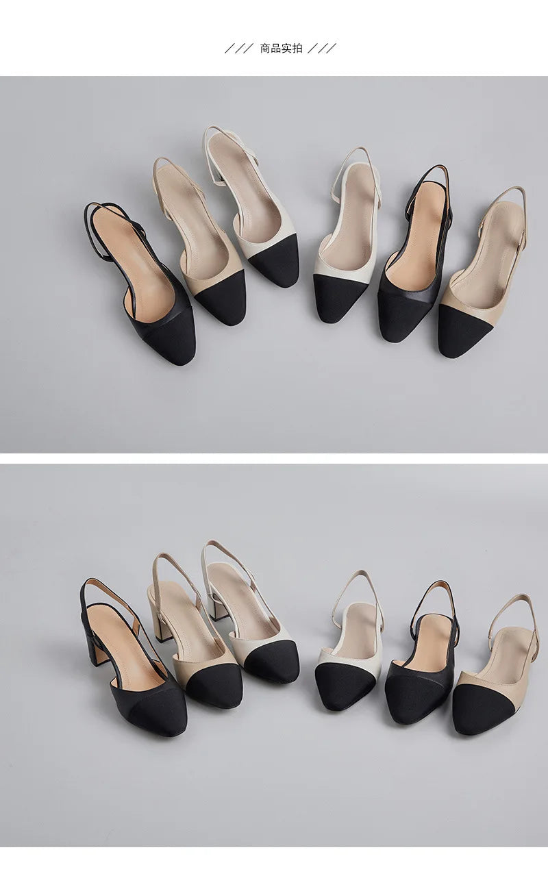 Plus Size New Summer Party Thick Heel Genuine Leather Sandals 6.5 cm High Heel Women Shoes.