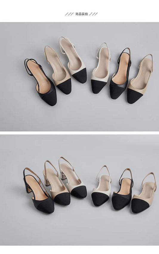 Plus Size New Summer Party Thick Heel Genuine Leather Sandals 6.5 cm High Heel Women Shoes.