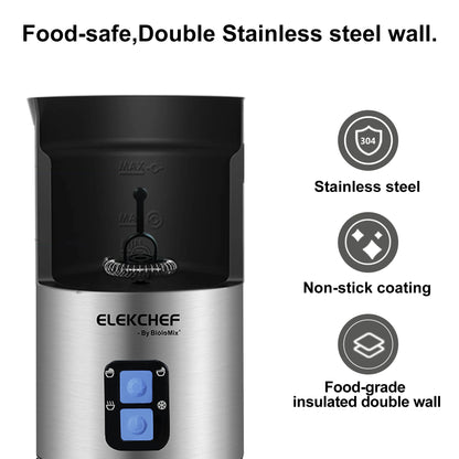 BioloMix Upgraded 4 in 1 Coffee Milk Frother Frothing Foamer Automatic Milk Warmer Cold/Hot Latte Cappuccino Chocolate.