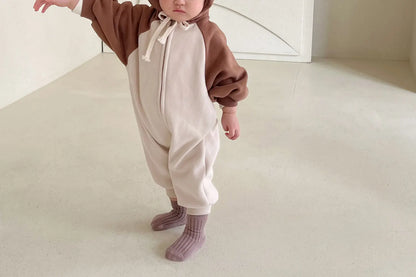 Baumwoll-Stram pler mit Kapuze für Jungen und Mädchen, perfekt für Herbst und Frühling.