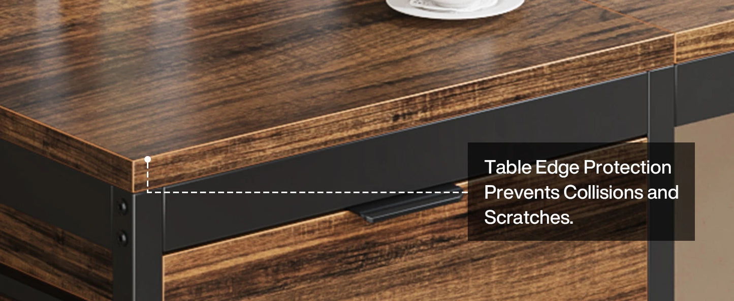 Tribesigns Computertisch mit 3 Schubladen, 59-Zoll-PC-Schreibtisch mit umkehrbaren Schubladen, Arbeitsplatz für industrielle Arbeitszimmer-Schreibtisch