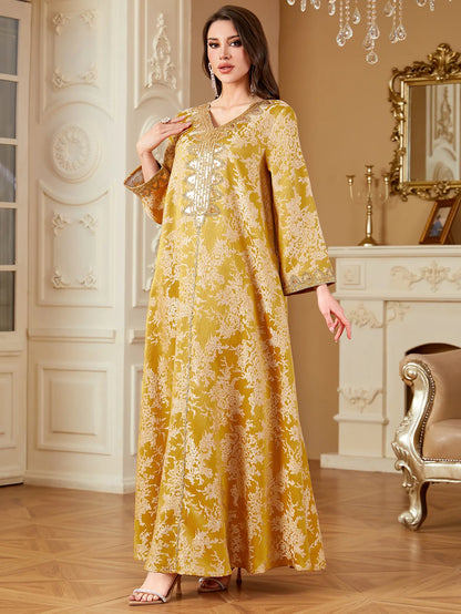 New Women Muslim Embroidery Maxi Dress Abaya Dubai Kaftan Eid Djellaba Kebaya Caftan Marocain Femme Robe Islam Jalabiya Vestidos.