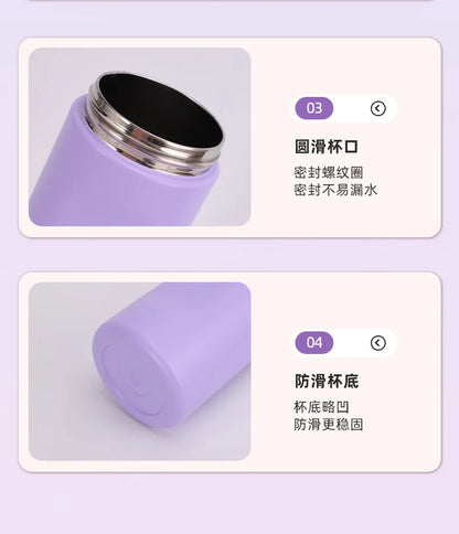 16/19/24/32OZ New 304 Stainless Steel Fitness Cup with Handle, Macaron Colored Insulated Bottle Large Capacity Straw Fruit Cup.