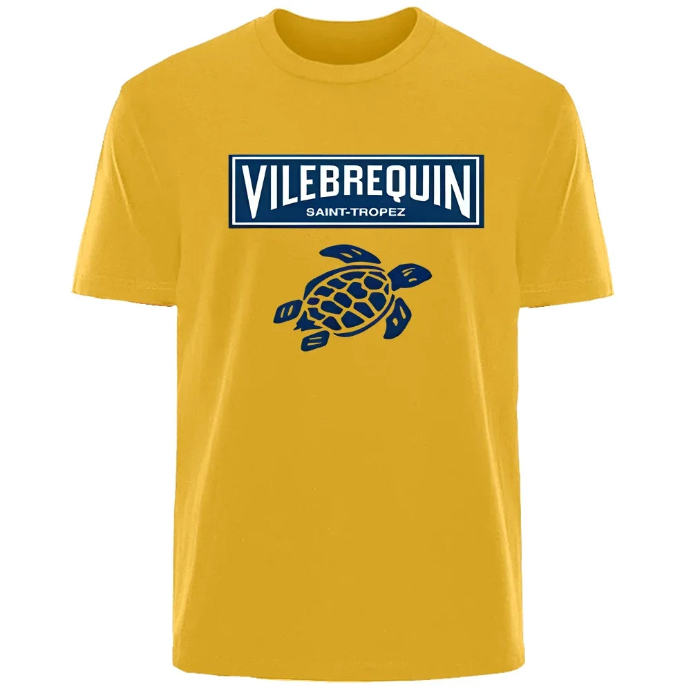 Interesting turtle outdoor travel vacation T-shirt for men, 100% pure cotton comfortable, loose and breathable top for summer.