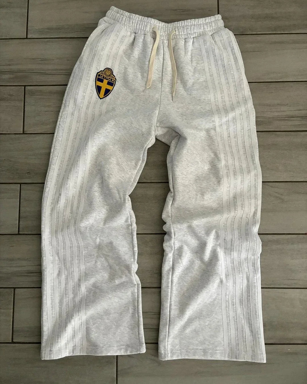 Y2K Zip Hooded Sweatpants Set Men Two Piece Hip Hop Embroidered Vintage Stripe Oversized Hooded Sweatshirt Casual Pants Set.