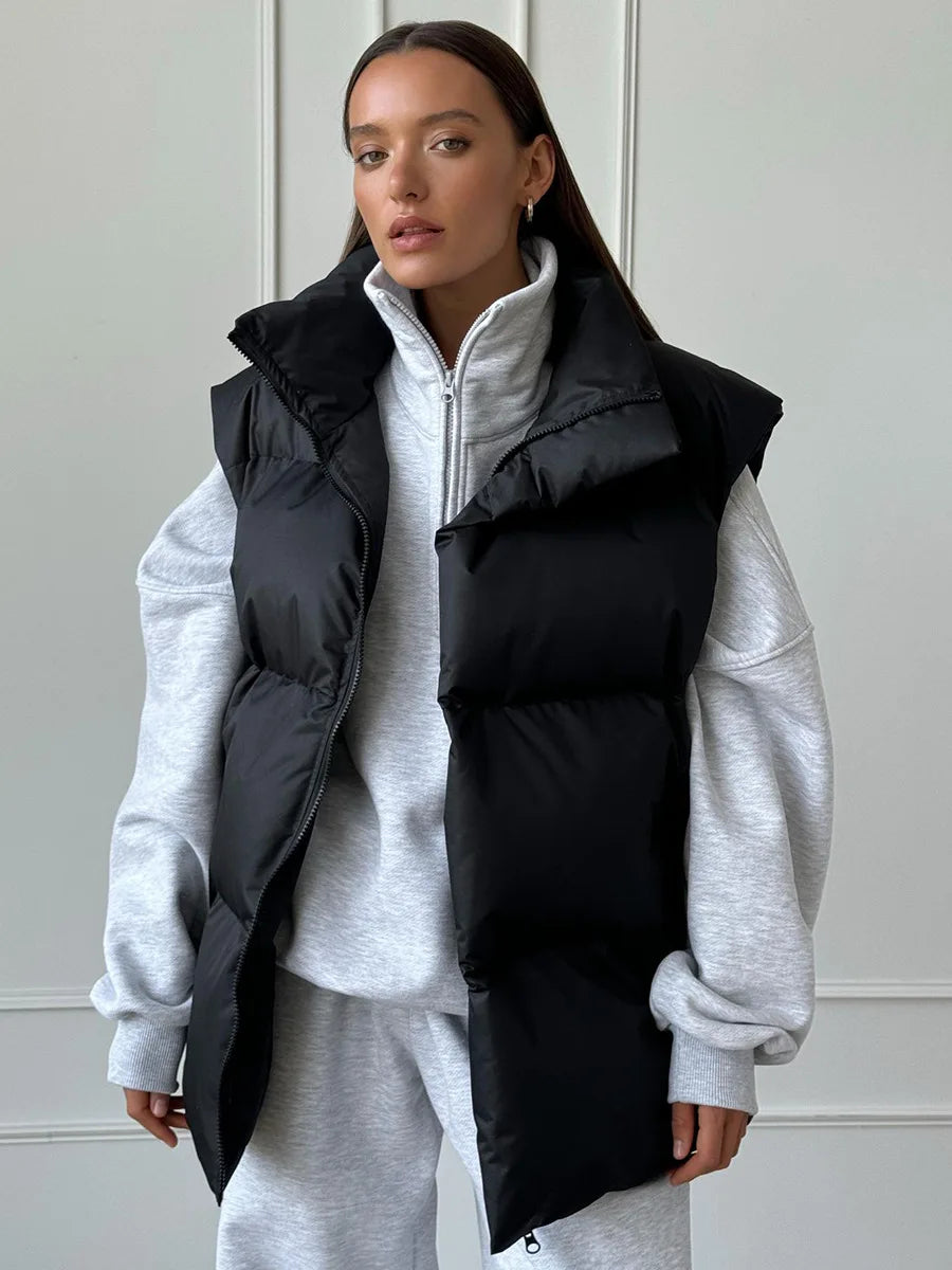 Talenza Damen-Weste aus Baumwolle, neu, ärmellos, sportlich, lässig, einfarbig, Winter, warme Weste, Jacke, Weste, Damen-Baumwolljacke