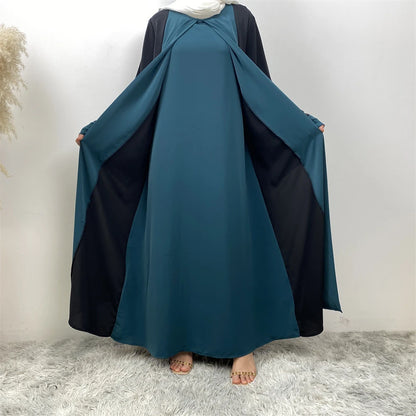 Ramadan Eid Muslimischen Abaya Dubai Luxus Spleißen Gefälschte Zwei Stücke Abayas Für Frauen Kaftan Modest Kleid Islam Kaftan Marocain Femme.