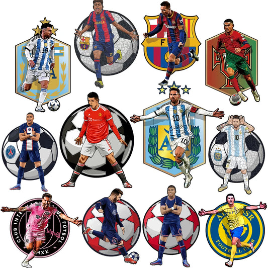 Soccer Player Wooden Puzzle for Football Fan Sports Star Wood Jigsaw Advanced Difficulty A3 A4 Size Puzzles.