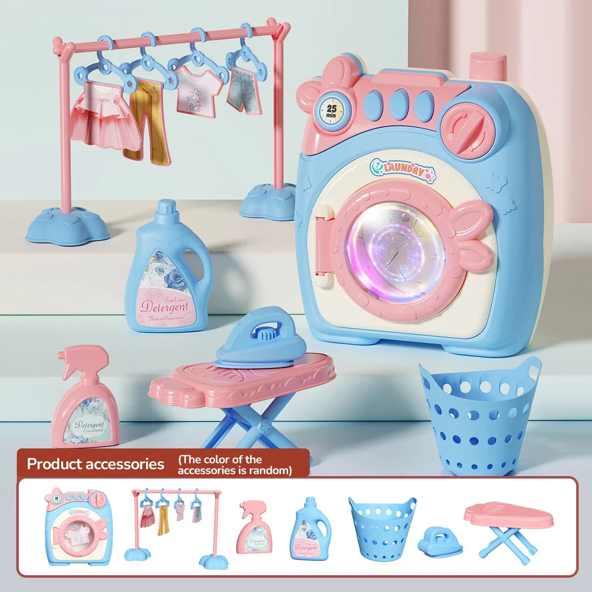 Simulated Kitchen Toy Play Set Miniature Food Pretend Play House Appliance Laundry Cookware Children Role-Playing Toys Girl Game