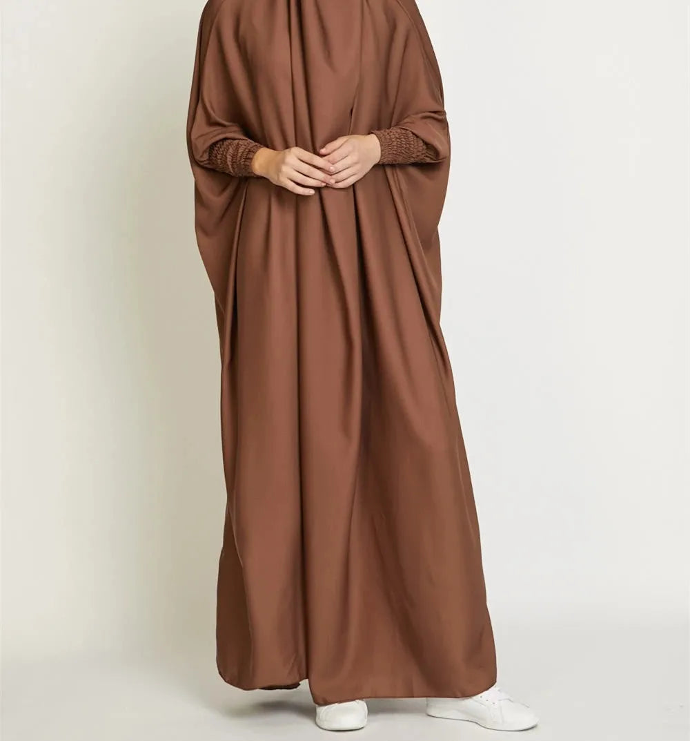 Ramadan Muslim Robe 2 Piece Set Mommy & Kids Prayer Garment Hijab Dress Women Girls Hooded Abaya Niqab Islam Dubai Eid jilbab