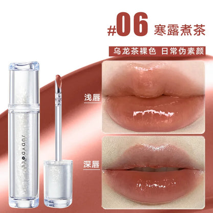 Judydoll Lip Glaze Mirror Shine Watery Lipstick Non-Stick Cup Long Lasting Moisturising Lip Tint Waterproof Makeup Cosmetics