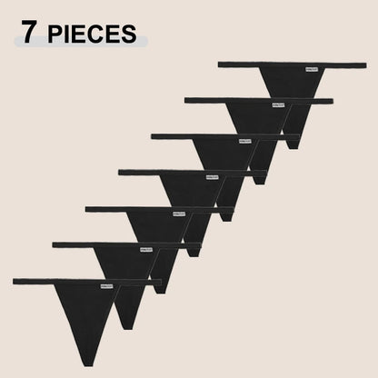 7Pcs/Set Women’s Sexy Panties Seamless Cotton Low Rise Thongs Fashion Solid Color Soft Breathable Underwear Female Cozy G-string