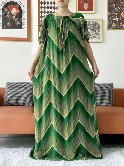 2024 New Muslim Dubai Abaay Women Cotton Dress With Big Scarf For Women Maxi Summer Short Sleeve Loose African Abaya Clothing.