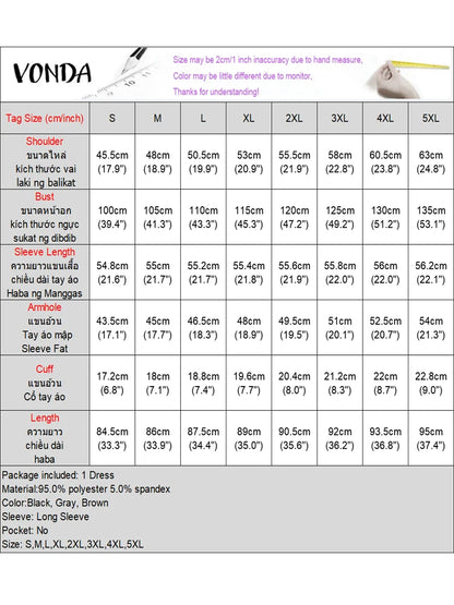 Plus Größe 5XL VONDA Frauen Hoodies Sweatshirts Mode Patchwork Kausalen Revers Kragen Gefälschte Zwei Stück Sweatshirts Lose Lange Jumper.