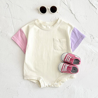 Sommer Baby kleidung Stram pler kurz ärmel ige Dreieck Bodysuit Baumwolle Kinder kleidung Neugeborene Jungen Mädchen Tasche Overall 0-18m.