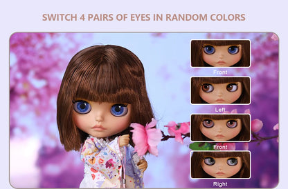 ICY DBS Blyth Doll BJD Joint Body tan Skin Matte Face Set Doll 1/6 30cm Girl Gift Anime SD.