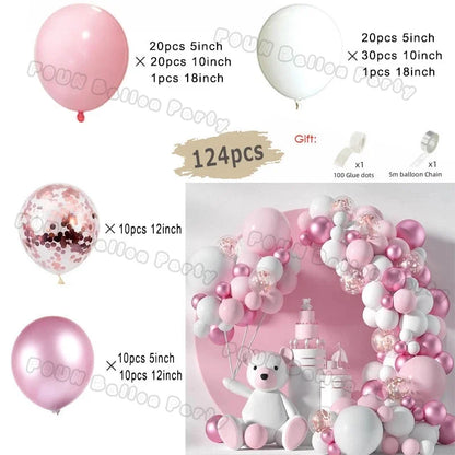 Erröten Retro Rosa Elfenbein Weiß Luftballons Girlande Bogen Kit für Geburtstag Party Hochzeit Baby Dusche Dekorationen Party Ballon Liefert