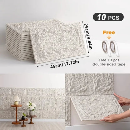 PU stone wall panel, 10 mm, realistic brick pattern, anti-mould and moisture-proof, waterproof and washable, suitable for/outdoo