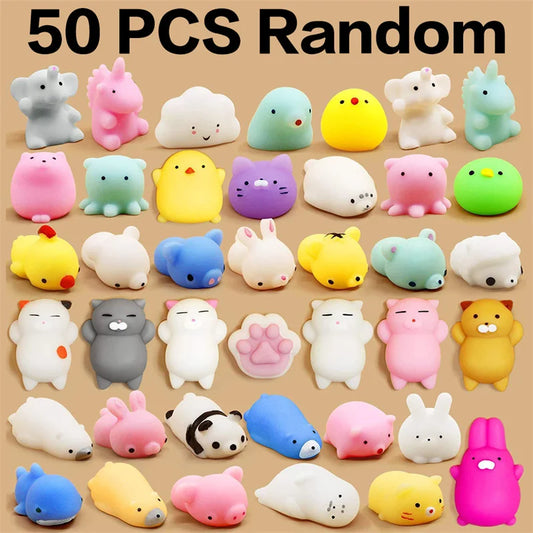 50-5PCS Mochi Squishies Kawaii Anima Squishy Toys For Kids Antistress Ball Squeeze Party Favors Stress Relief Toys For Birthday.
