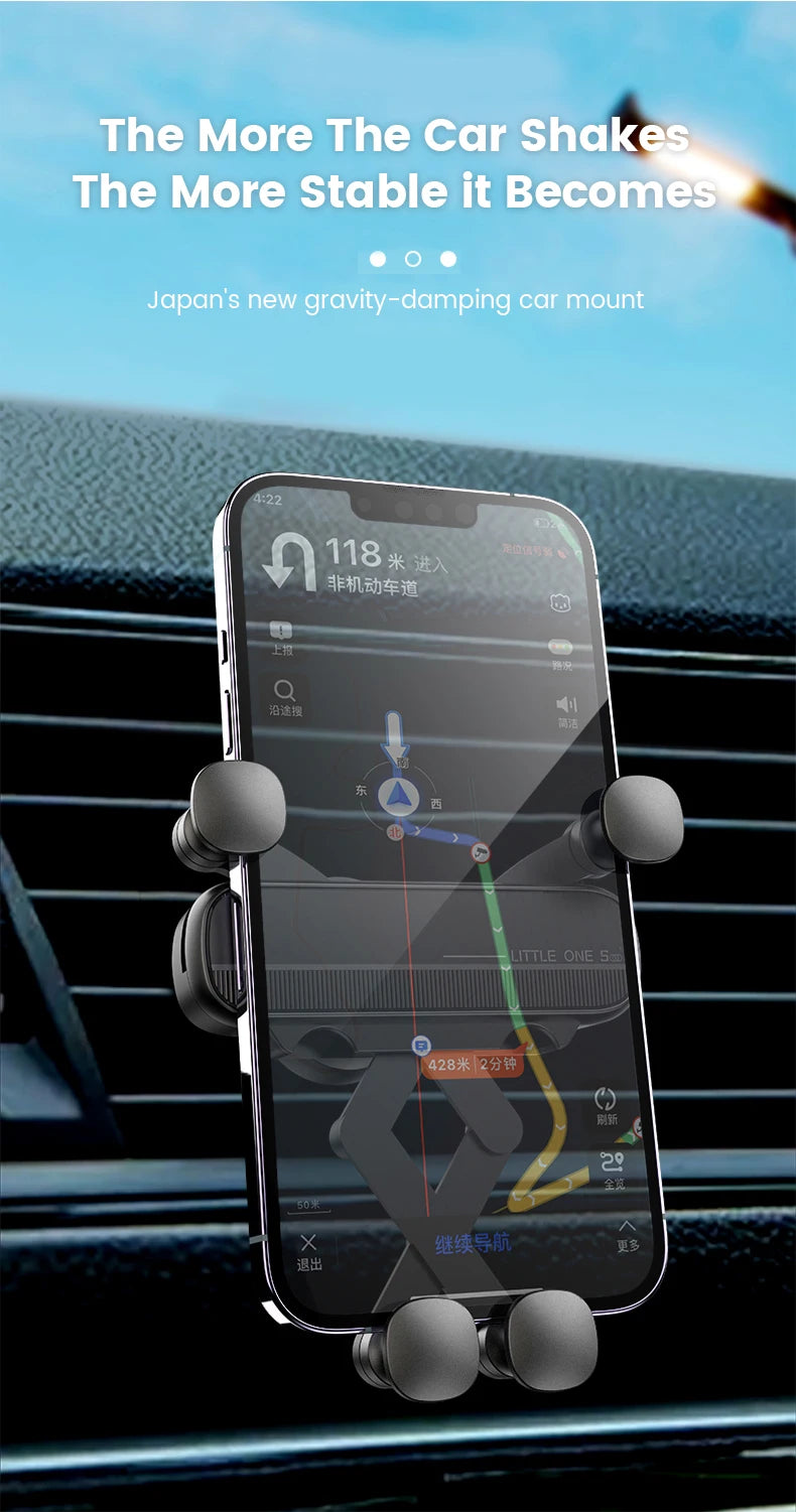 Gravity Car Phone Holder Air Vent Mount Cell Phone Holder in Car Mobile Support For iPhone 13 12 Xiaomi Universal GPS Stand.