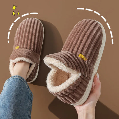 Litfun Warm Plush Fur Slippers For Women Men Winter Indoor Fluffy Warm Fuzzy House Slippers Outdoor Fuzzy Soft Furry Slippers
