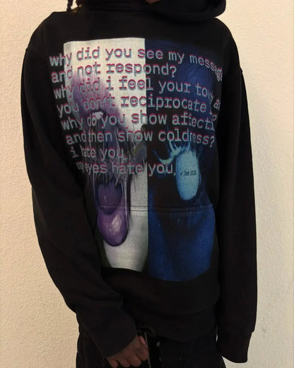 Y2k Hip-Hop Fashion Letter Printing Hoodie Women Casual Streetwear Sweatshirt Top Gothic Oversized Hoodie Men's Clothing