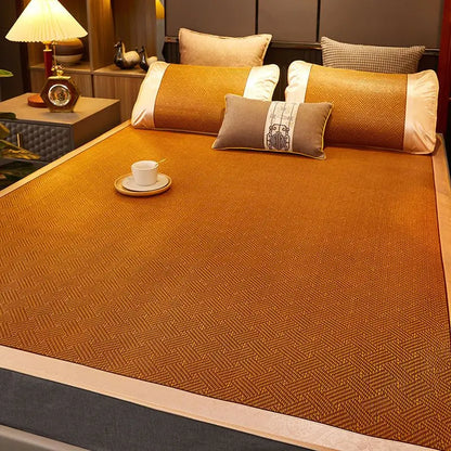 WOSTAR Summer bamboo rattan cooling mattress cool ice sleeping mat single double bed family cold sheet protection pad king size