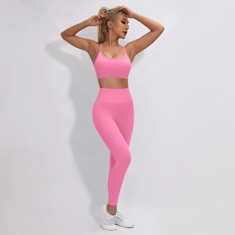 2/3/4Pcs Women's Tracksuit Seamless Yoga Set Leggings Sports Suit for Fitness Long Sleeve Top Gym Clothing Workout Sportswear