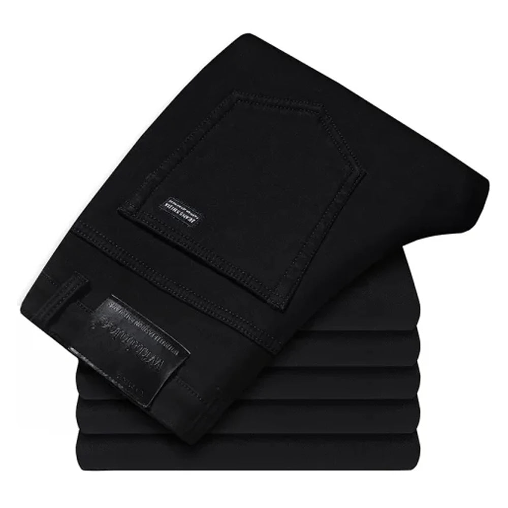 Wthinlee Spring Summer Business Jeans Men Light Blue Casual Straight Stretch Fashion Classic Work Denim Trousers Brand Clothing