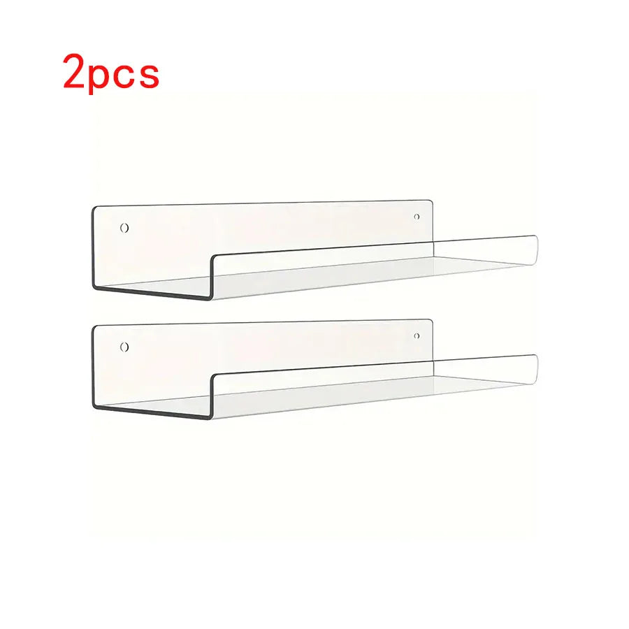 KUUJOJO Acryl-Bücherregal, Acryl-Regale zur Wandaufbewahrung, Nagellack-Organizer, Wand, Ausstellungsregal-Organizer für Badezimmer, Livi