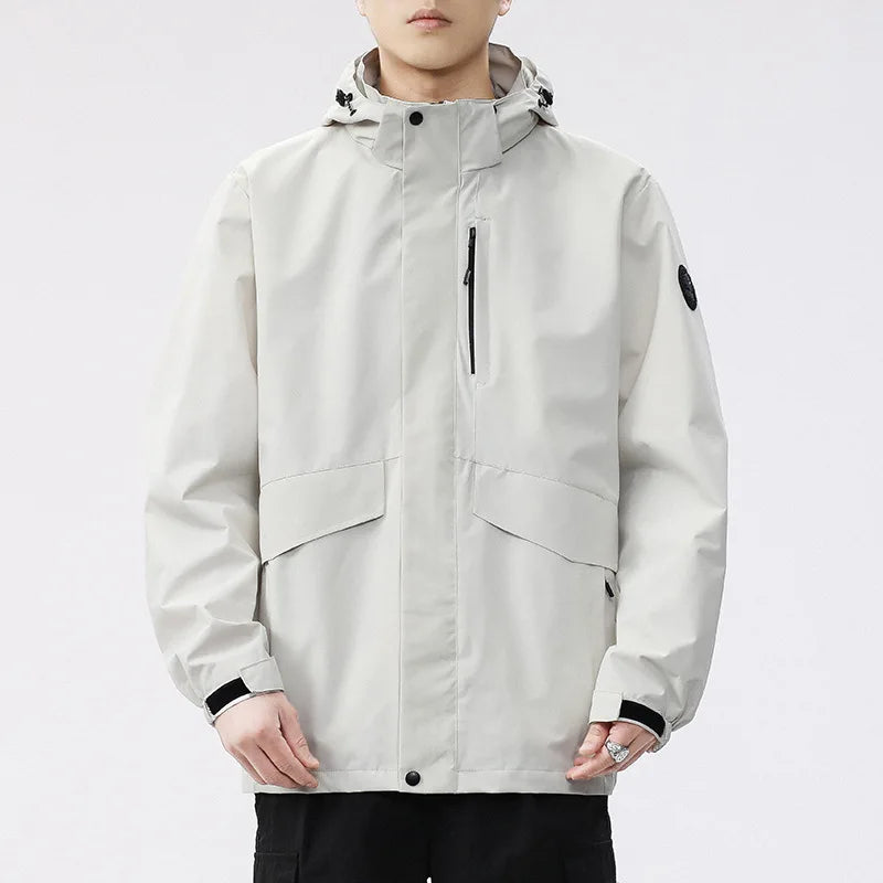 Sports Jacket for Boys 2025 New Loose Casual Hooded for Spring Autumn Solid Color Windproof Waterproof.