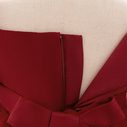 Kleinkind Rot Pailletten Mesh Kleid Mädchen Baby Einfarbig Neue Jahr Party Formale Kostüm Leistung Prinzessin Kleid Geburtstag Kleidung.