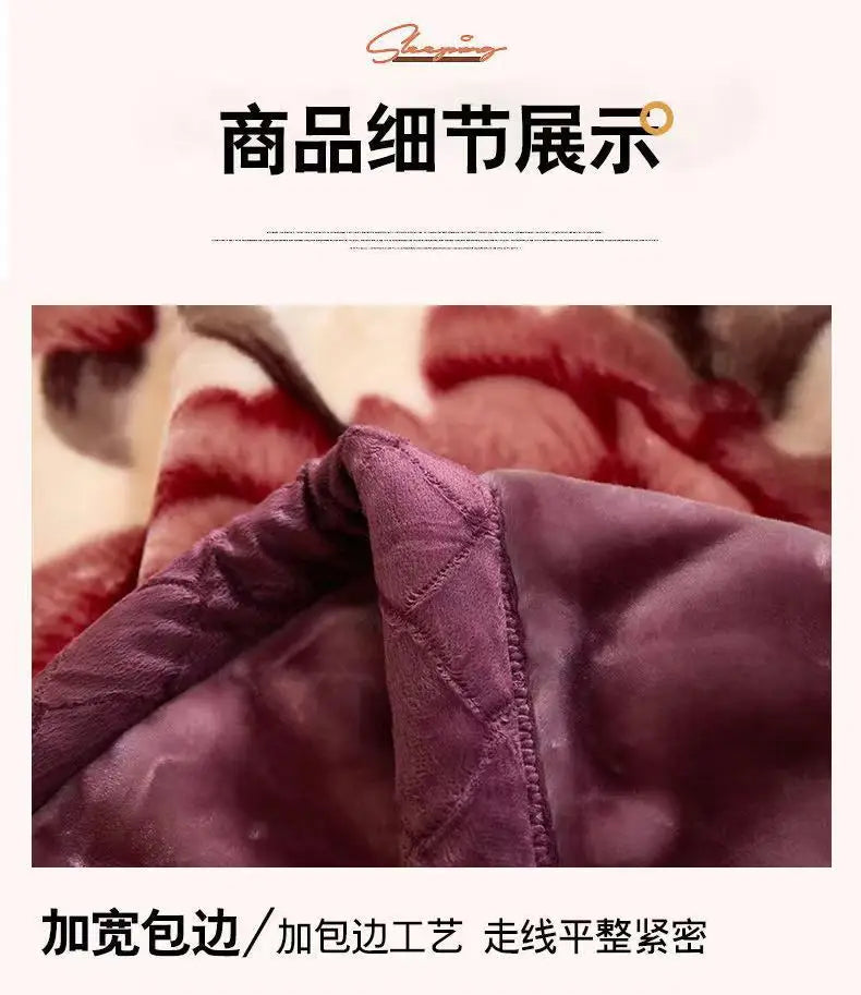 2025 new printed double-layer thickened Raschel  - et single double autumn and winter warm  - et cloud mink  - et.