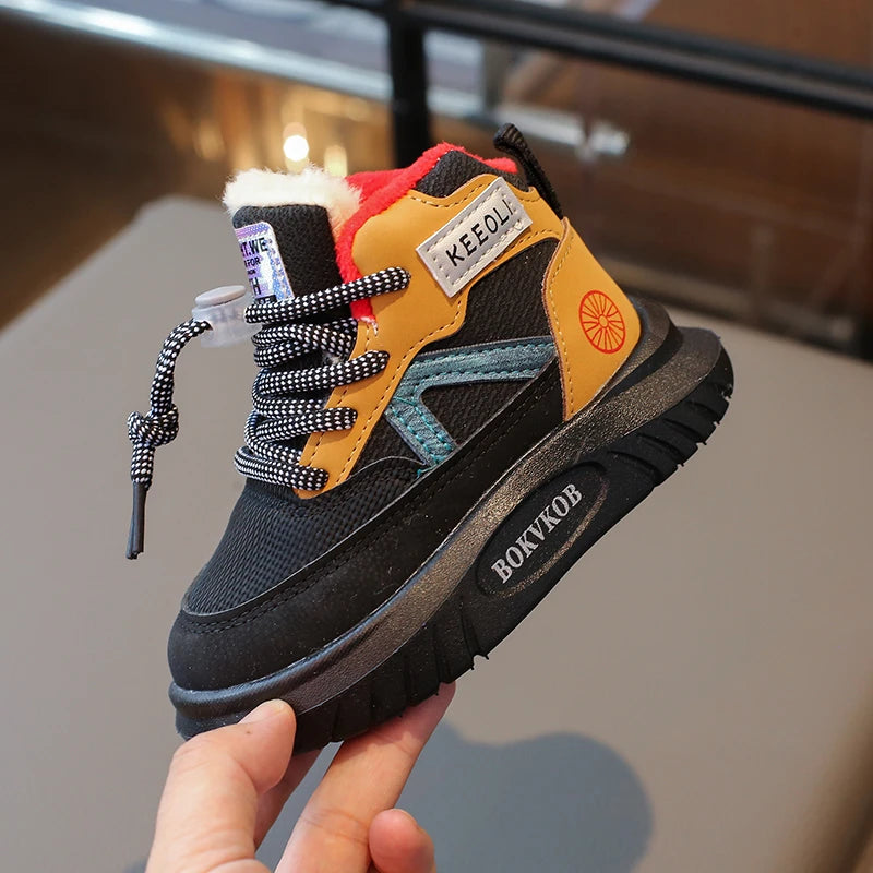 2024 Winter New Children Casual Shoes for Girls Boys Fashion Korean Style Soft Bottom Anti-slippery Versatile Chic Ankle Shoes.